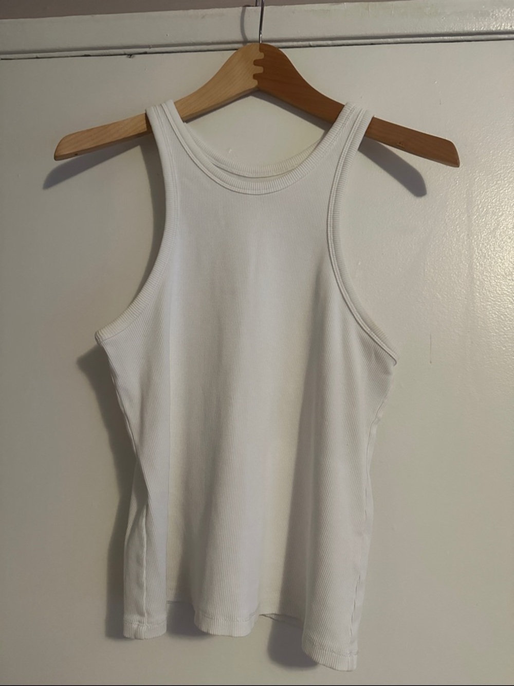 Everlane White Ribbed Racerback Tank